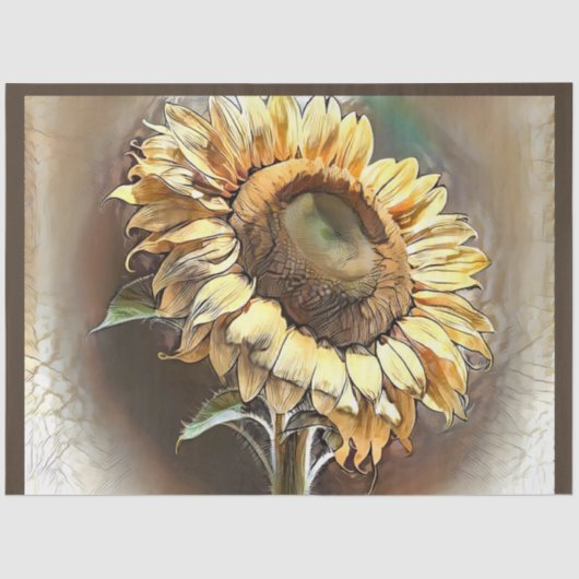 Papier Mousseline Sunflower In Morning Collection D'Art Moderne (Recto)