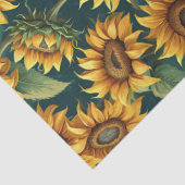 Papier Mousseline Sunflower Morning on Deep Green Tissue Paper (Détail)