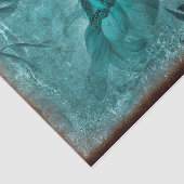 Papier Mousseline Sunflower Turquoise Vintage Antique Grunge (Détail)