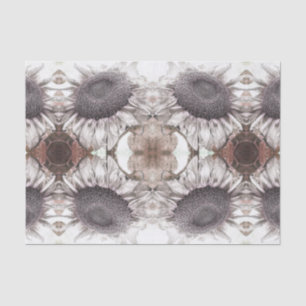 Papier Mousseline Sunflower Vintage Sepia Brown Floral Art Motif