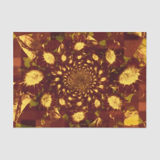 Papier Mousseline Sunflower Yellow Brown Country Decoupage (Recto)