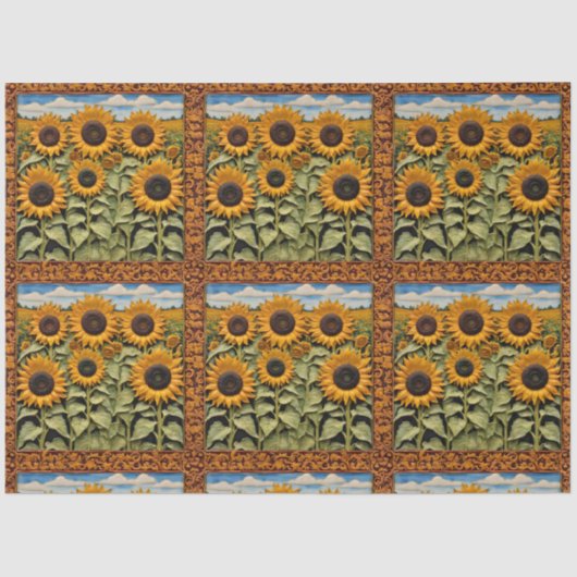 Papier Mousseline Sunflowers Beautiful Trendy Collection (Recto)