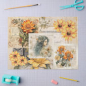 Papier Mousseline Sunflowers & Girly Dreams Collage Tissu Papier (Artisanat)