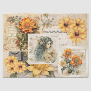 Papier Mousseline Sunflowers & Girly Dreams Collage Tissu Papier