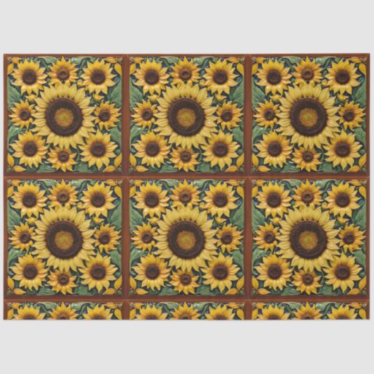 Papier Mousseline Sunflowers Populaire belle collection (Recto)