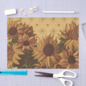Papier Mousseline Sunflowers retro vintage backfrop (Artisanat)