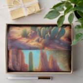 Papier Mousseline Sunny Desert Cactus Cliff Paysage Découpage (Cadeau)