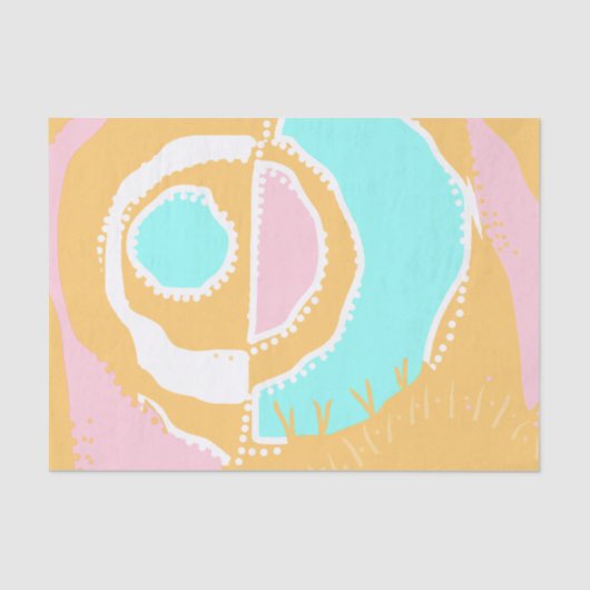 Papier Mousseline Sunrise Ethnic Circle - Pink Orange Spearmint (Recto)