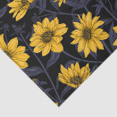 Papier Mousseline Sunroot, tournesol sauvage en jaune et bleu (Détail)