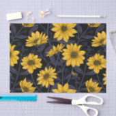 Papier Mousseline Sunroot, tournesol sauvage en jaune et bleu (Artisanat)