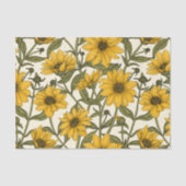 Papier Mousseline Sunroot, tournesol sauvage sur blanc (Recto)