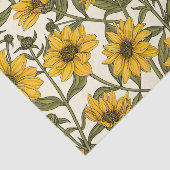 Papier Mousseline Sunroot, tournesol sauvage sur blanc (Détail)