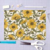 Papier Mousseline Sunroot, tournesol sauvage sur blanc (Artisanat)