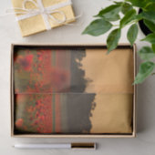 Papier Mousseline Sunset Bathing a Red Poppy Farm (Cadeau)