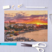 Papier Mousseline Sunset over Mahon harbor - Menorca, Spain (Artisanat)
