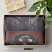 Papier Mousseline Sunset Sam, Biker Black Lab en Veste en cuir (Cadeau)