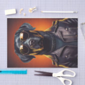 Papier Mousseline Sunset Sam, Biker Black Lab en Veste en cuir (Artisanat)