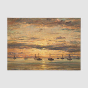 Papier Mousseline Sunset Scheveningen par Hendrik Willem Mesdag