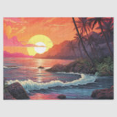 Papier Mousseline Sunset Tropical Beach Paradise Island (Recto)