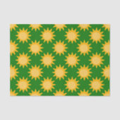 Papier Mousseline Sunshine Sun Pattern Design On Green  (Recto)