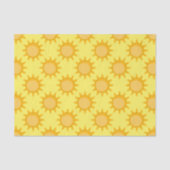 Papier Mousseline Sunshine Sun Pattern Design On Yellow  (Recto)