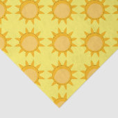 Papier Mousseline Sunshine Sun Pattern Design On Yellow  (Détail)