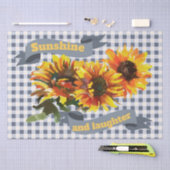Papier Mousseline Sunshine Tournesol En vichy gris bleu (Artisanat)