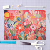 Papier Mousseline Sunshine Whimsy Flower Abstrait Peinture Découpage (Artisanat)