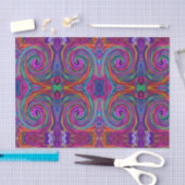 Papier Mousseline Super Abstrait Retro Magenta Dark Rainbow Swirl (Artisanat)