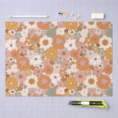 Papier Mousseline Super Boho les années 70 Fleurs Motif (Artisanat)