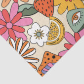 Papier Mousseline Super des années 70, orange, rose et vert (Détail)