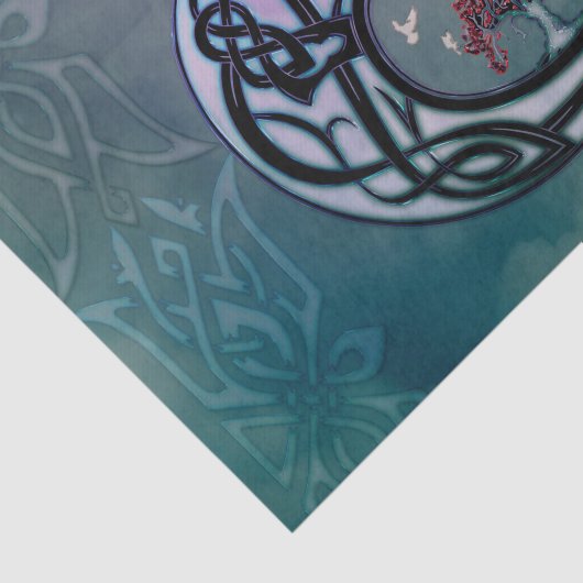 Papier Mousseline Super loup celtique avec arbre (Détail)