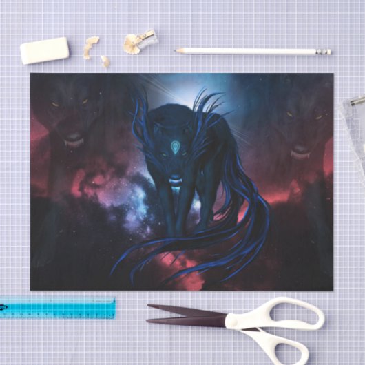 Papier Mousseline Super loup imaginaire noir (Artisanat)