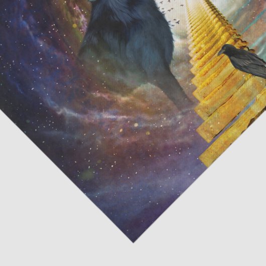 Papier Mousseline Super loup noir et blanc (Détail)