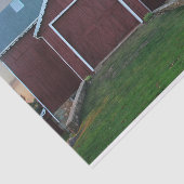 Papier Mousseline Super mignonne Petite Grange Rouge Blanche Cale Bl (Détail)