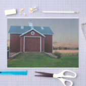 Papier Mousseline Super mignonne Petite Grange Rouge Blanche Cale Bl (Artisanat)