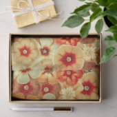 Papier Mousseline Super Retro Orange Hippie Fleurs Motif (Cadeau)