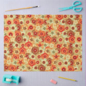 Papier Mousseline Super Retro Orange Hippie Fleurs Motif (Artisanat)