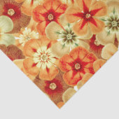Papier Mousseline Super Retro Orange Hippie Fleurs Motif (Détail)