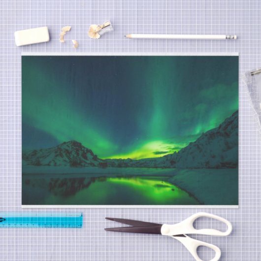 Papier Mousseline Superbe Aurora verte (Artisanat)