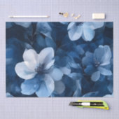 Papier Mousseline Superbe Flore Bleue (Artisanat)