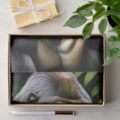 Papier Mousseline Superbe Gorille Argent - Jungle King (Cadeau)