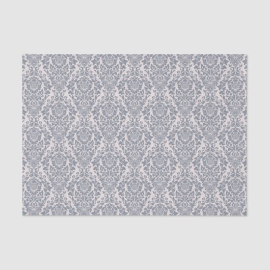 Papier Mousseline Superbe motif gris Damas (Recto)