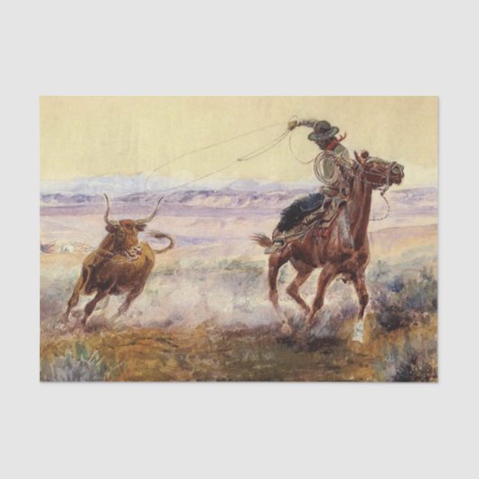 Papier Mousseline "Sur l'étang" de Charles M Russell (Recto)