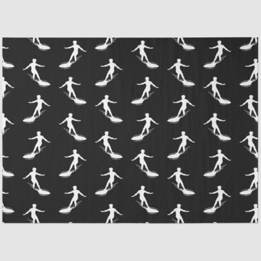 Papier Mousseline Surfeur Silhouette Surfboard Motif (Recto)