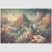 Papier Mousseline Surreal Alice's Fantasy Cloud Castle Decoupage (Recto)
