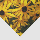 Papier Mousseline Susans jaune orné noir floral (Détail)