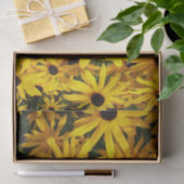 Papier Mousseline Susans jaune orné noir floral (Cadeau)