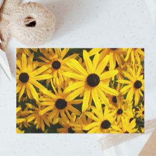 Papier Mousseline Susans jaune orné noir floral