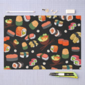 Papier Mousseline Sushi coloré sur Arrière - plan noir (Artisanat)